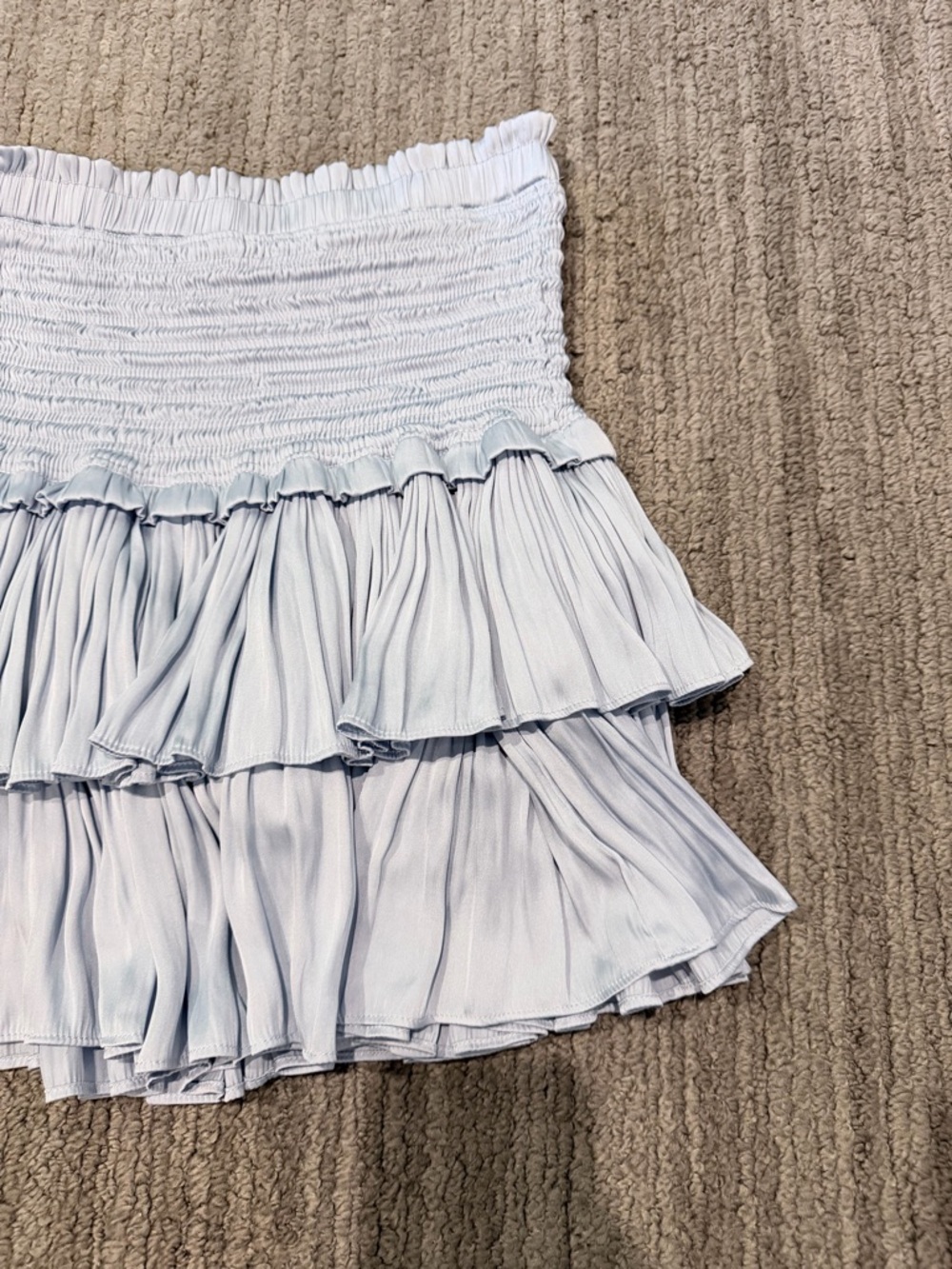 Light Blue Ruffled Tiered Mini Skirt - Picture 10 of 14